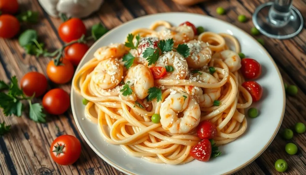 chicken and shrimp alfredo