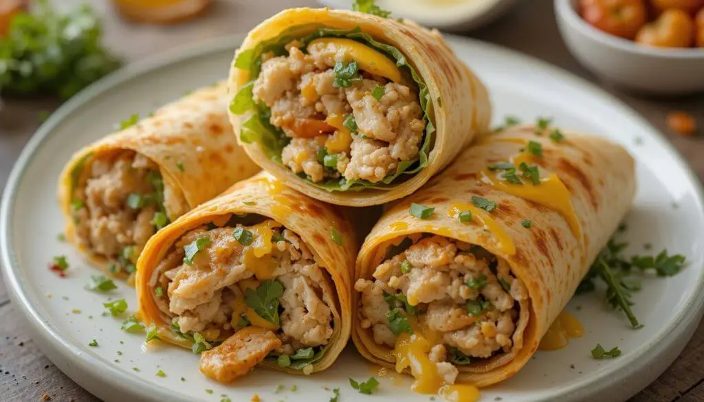 Cheesy Garlic Chicken Wraps (2) Cheesy Garlic Chicken Wraps (2)