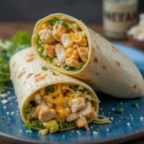 Cheesy Garlic Chicken Wraps