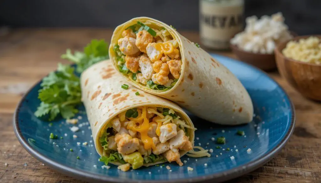 Cheesy Garlic Chicken Wraps