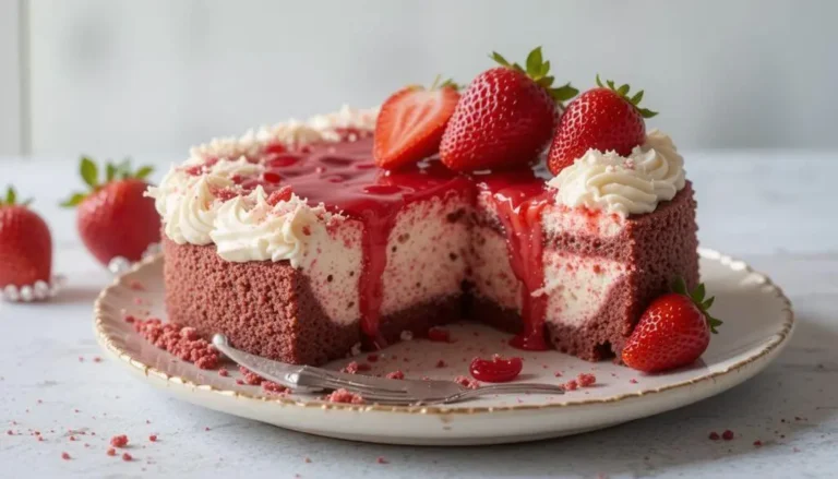 Red Velvet Strawberry Cheesecake