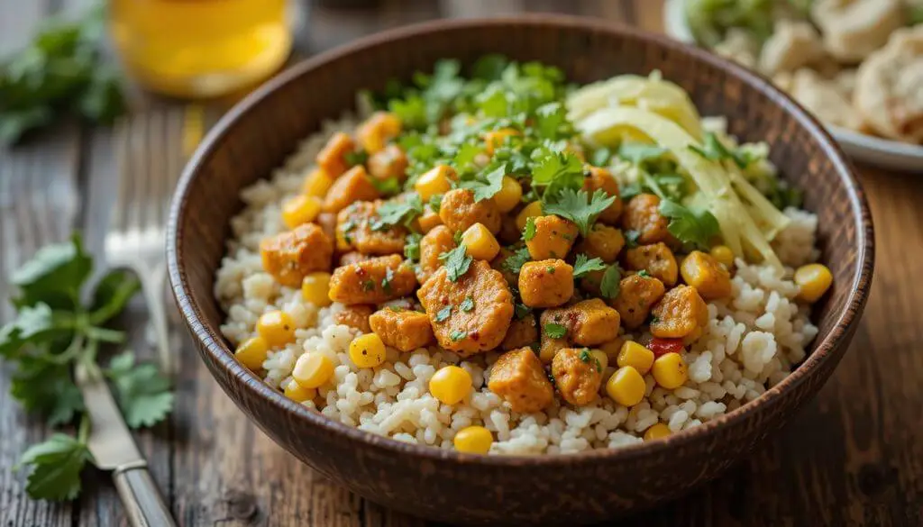 Serving Suggestions street corn chicken rice bowl Serving Suggestions street corn chicken rice bowl
